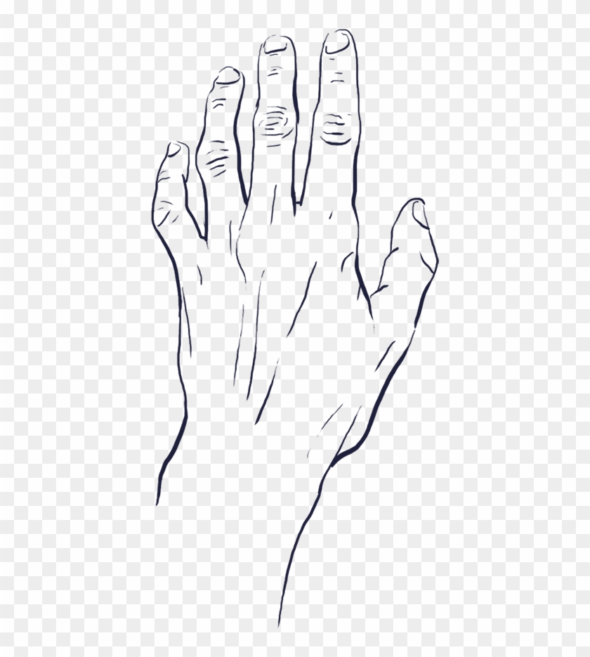 Tense And Thin Looking Hand Reaching Upwards - Reaching Hand Drawing Transparent Clipart #5689910