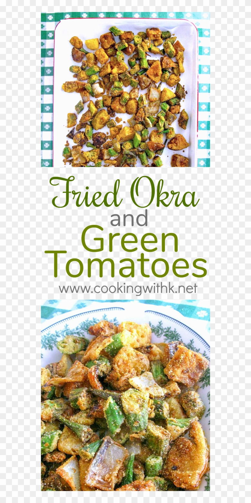 Fried Okra And Green Tomato Combo - Muthia Clipart