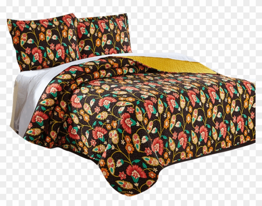 Quilt Png - Bed With Bedspread Png Clipart #5690458