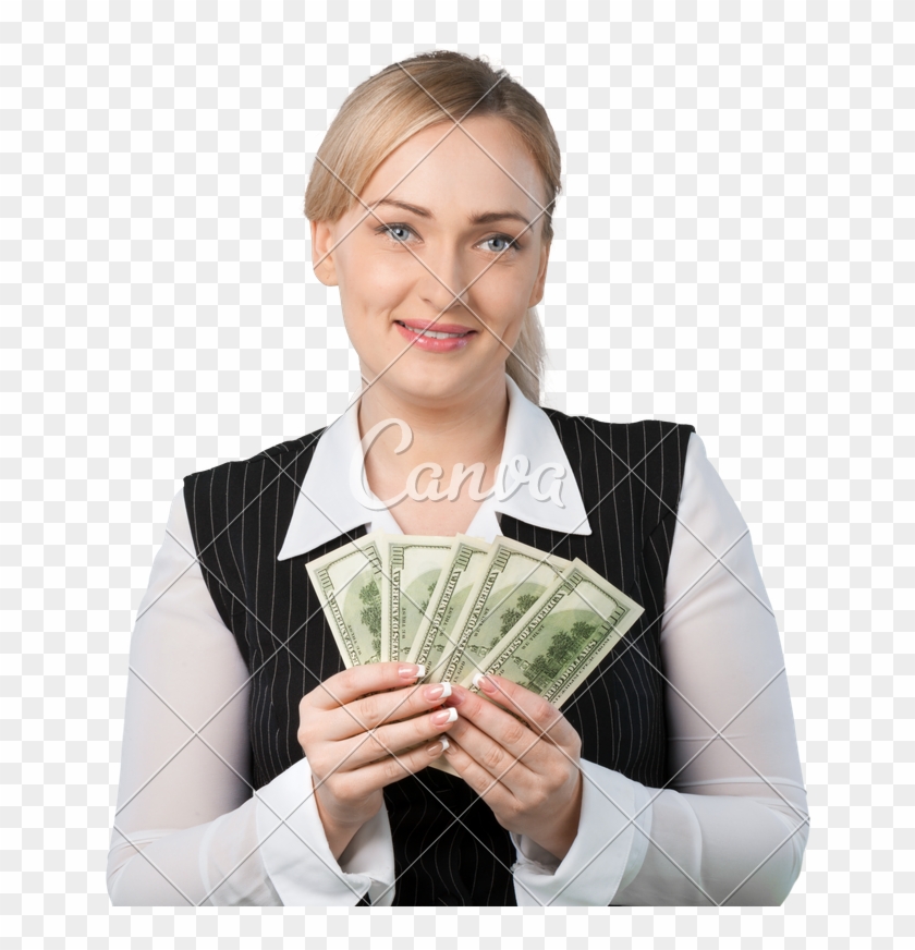 Woman Holding Money Png - Cash Clipart #5692050