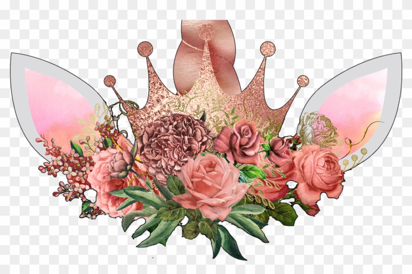 Fancy Unicorn Rose Gold Ready To Press Transfer Blue - Pink Unicorn Face Png Clipart