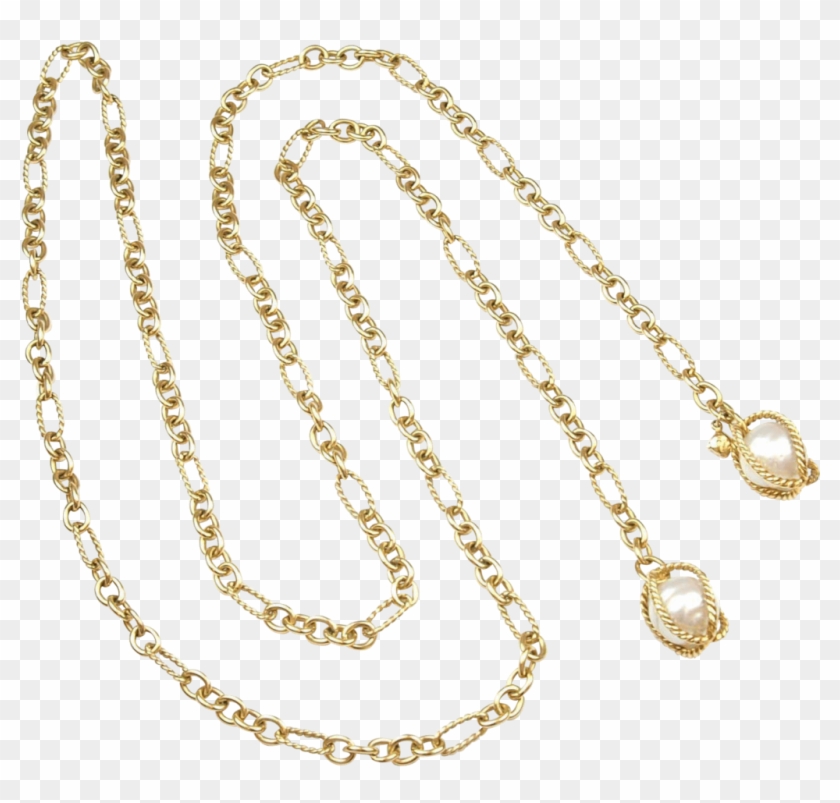 Retired David Yurman Lariat Tahitian Pearl Necklace - 18k Gold Necklace Clipart #5694904