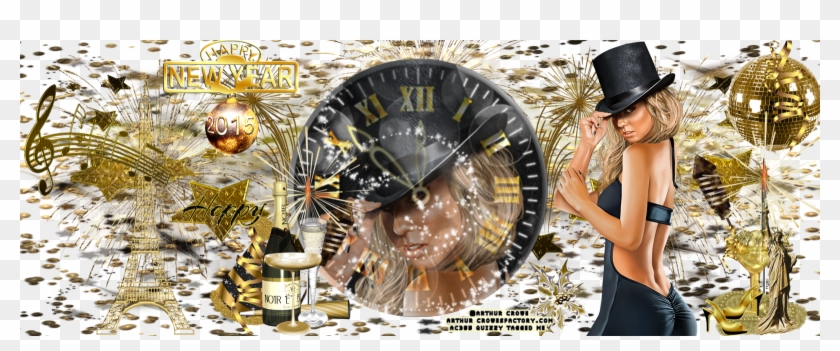Happy New Year - Wall Clock Clipart