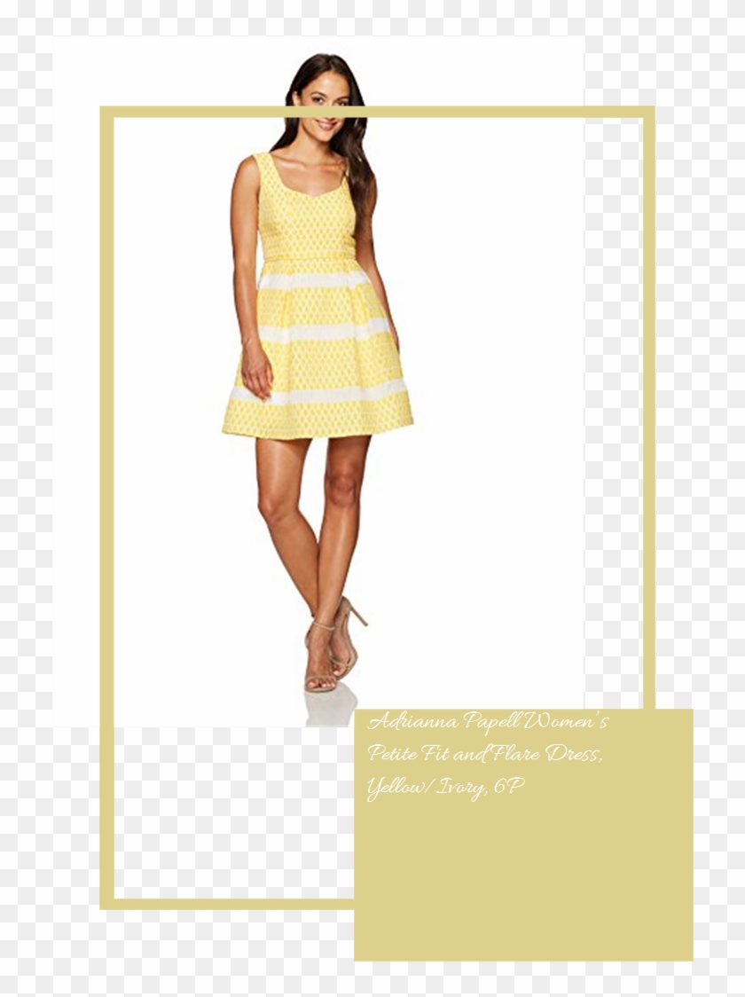 Adrianna Papell Women's Petite Fit And Flare Dress, - Day Dress Clipart