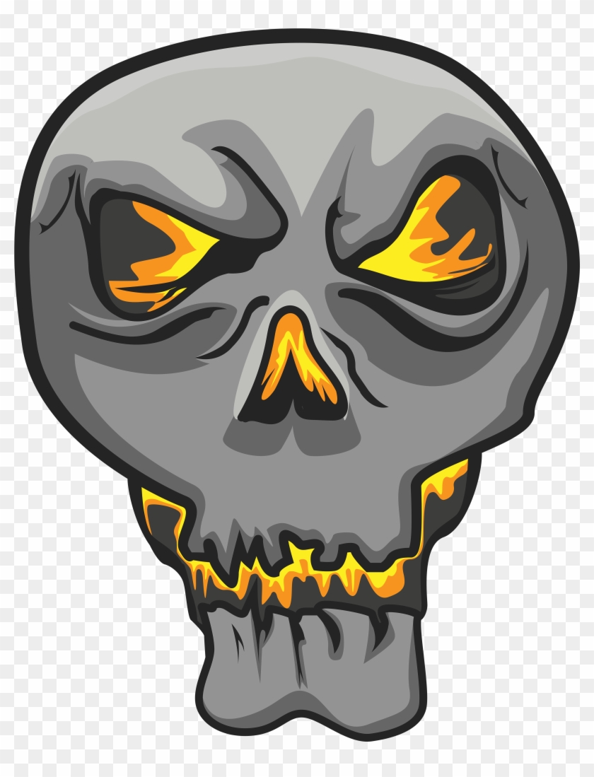 Glowing Skull Perfect Fit To Wear On This Halloween - Skull Clipart #5695992