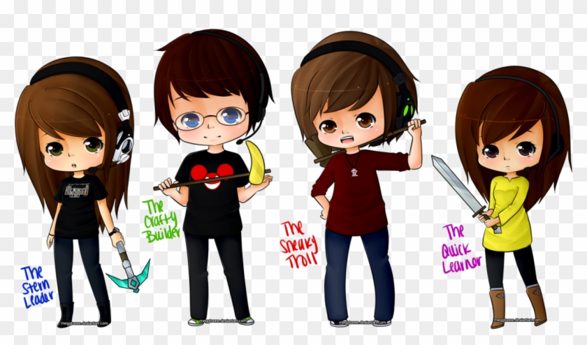 Gamer Girl Minecraft Skin Clipart #5696260