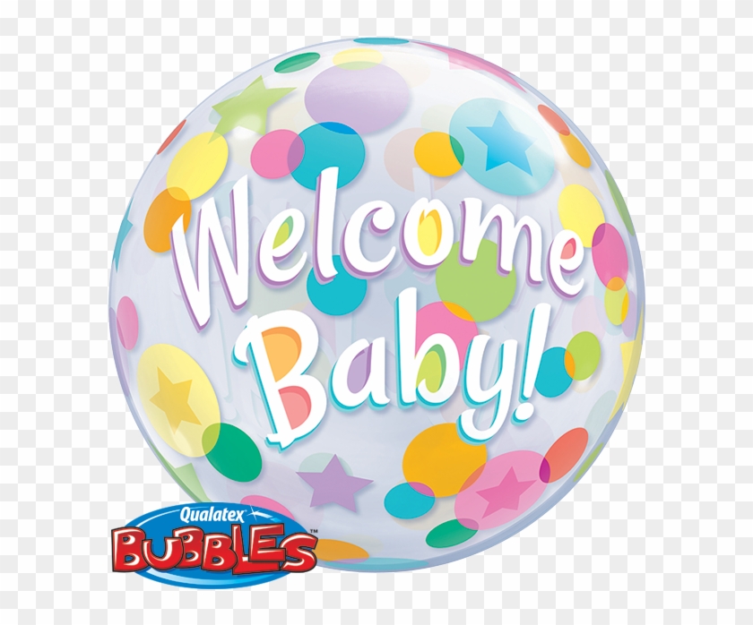 22" Single Bubble Packaged Welcome Baby Colorful Dots - Bubble Clipart #5696816