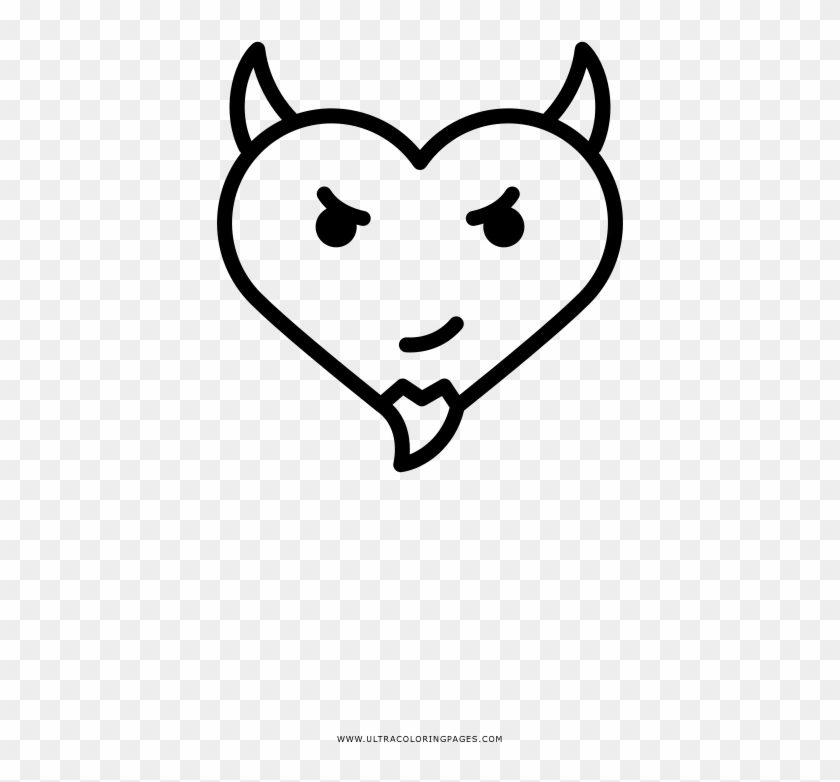Demon Heart Coloring Page - Sketch Clipart #5696950