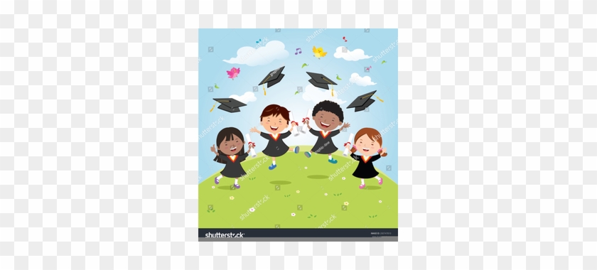 Education Clipart Frog Clipart - Cartoon Graduation Kids - Png Download