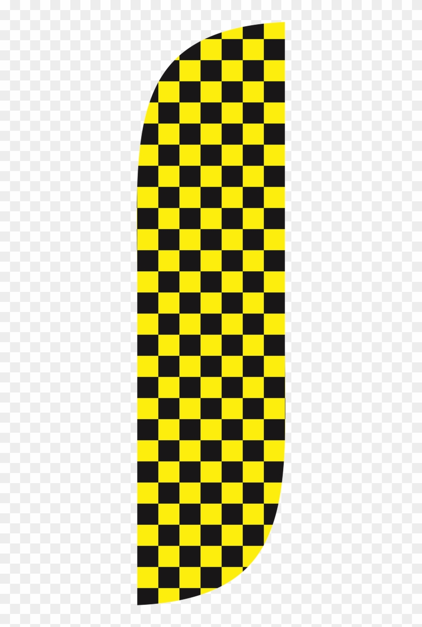 5ft Color Feather Flag Black & Yellow Checkered - Santa Cruz Checkered Longboard Clipart #5697879