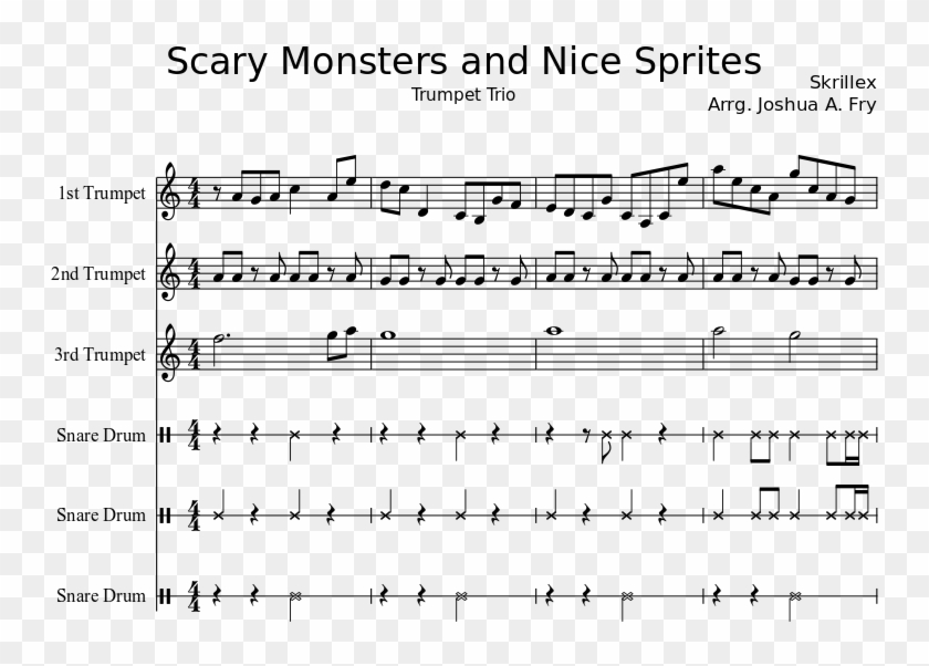 Scary Monsters And Nice Sprites Sheet Music Composed - Sheet Music Clipart #5698406