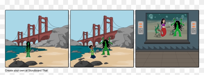 The Not Scary Monster - Past Present Future Storyboard Clipart