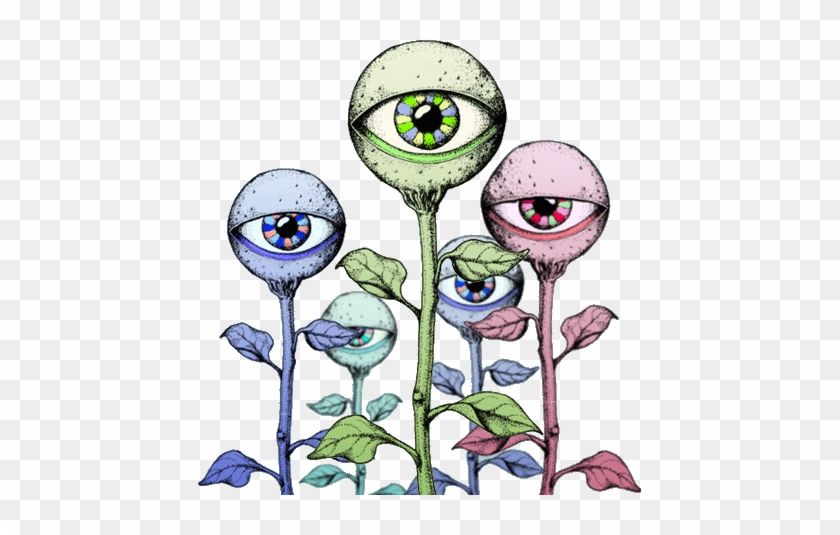 #alien #eyes #trippy #hologram #hippy #flower #plant - Trippy Alien Png Clipart #5698795