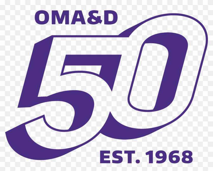 Omad 50th Stack Web Purple With Padding - Omad 50th Anniversary Clipart