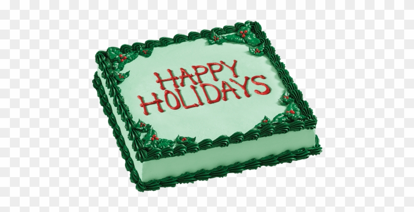 Happy Holidays Square Cake - Birthday Cake Clipart