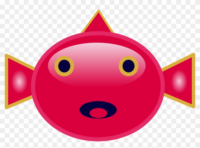 Fish Mouth Eyes Red Face Png Image - Fish Face Png Clipart #571158