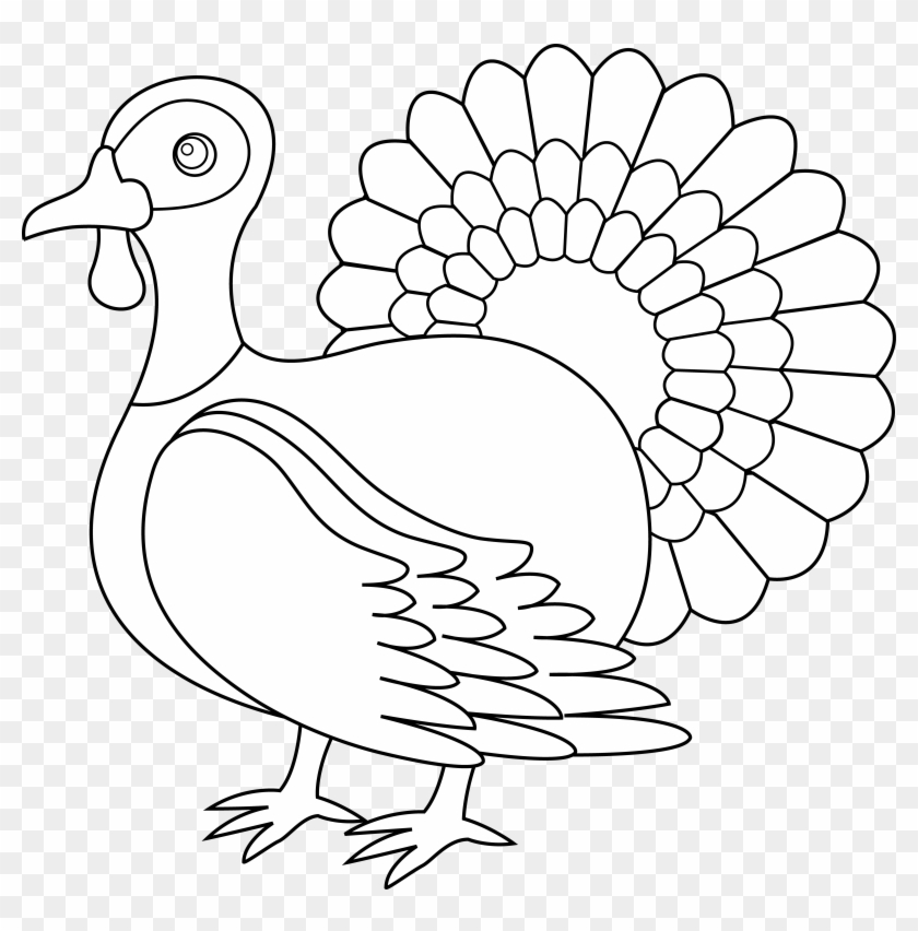 Clip Art Free Download Thanksgiving Line Art Free - Clip Art Black Turkey - Png Download #571485