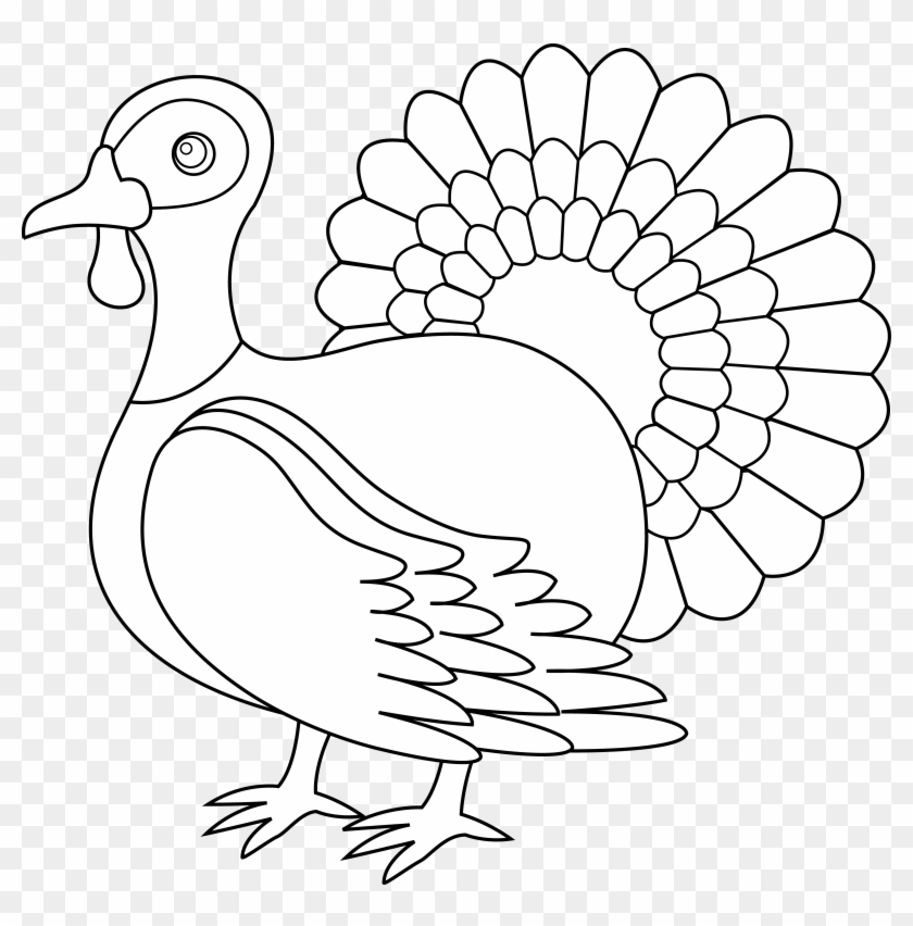 Clip Art Free Download Thanksgiving Line Art Free - Clip Art Black Turkey - Png Download