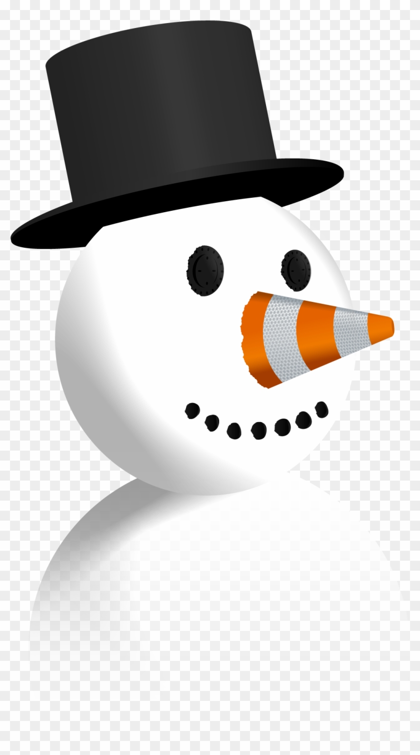 Snowman With Cone Nose - Snowman Clipart #573165