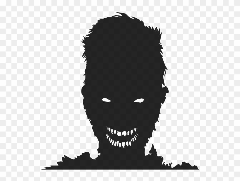 Zombie Head Silhouette Clipart #573533