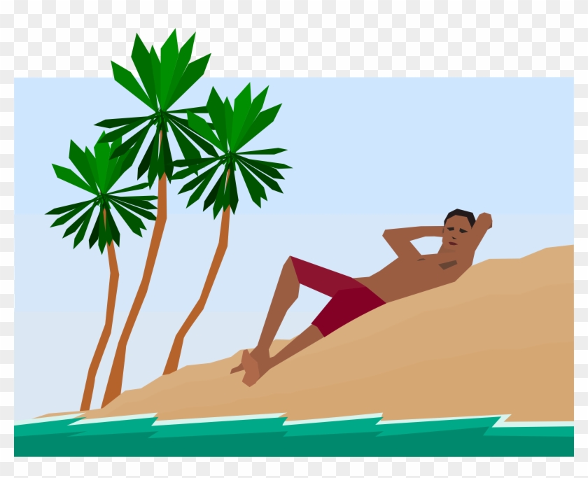 This Free Icons Png Design Of Man Under Palm Trees Clipart