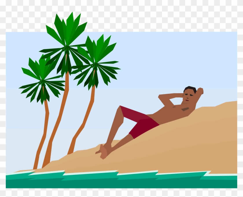 This Free Icons Png Design Of Man Under Palm Trees Clipart #573933