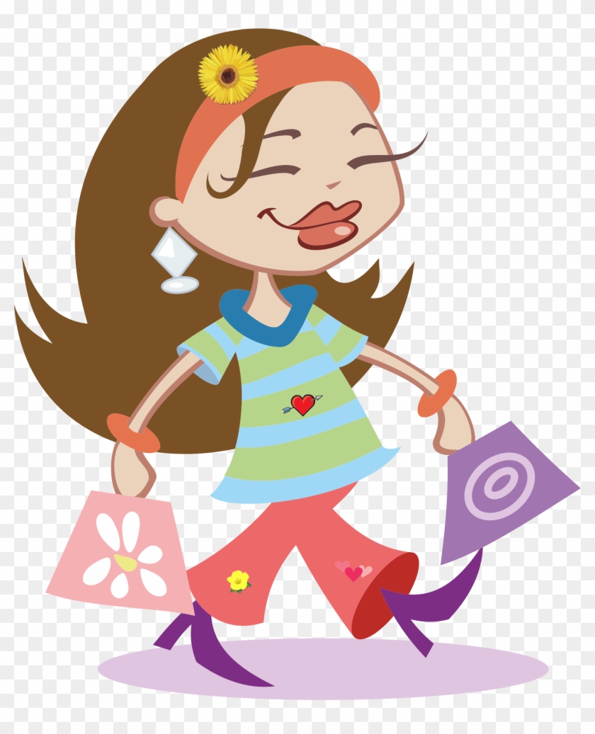 This Free Icons Png Design Of Happy Shopping Girl Clipart #574056