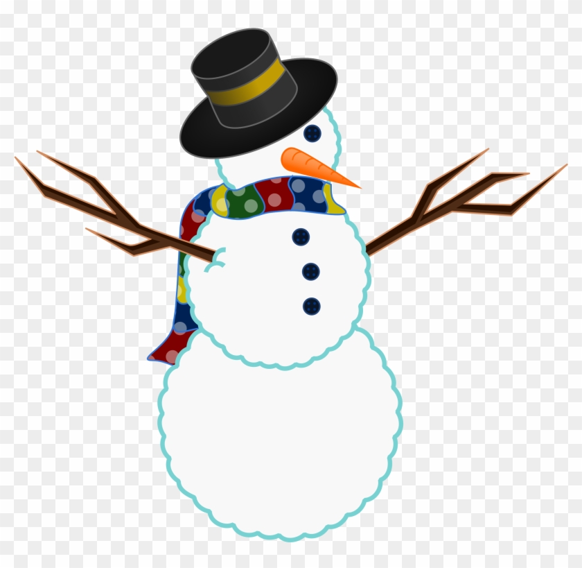 This Free Icons Png Design Of A Scarfed Snowman Clipart #574202