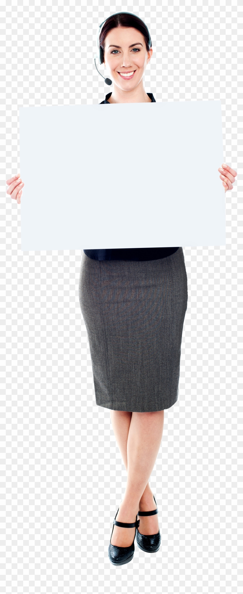 Girl Holding Banner Free Commercial Use Png Images - Pencil Skirt Clipart #574745
