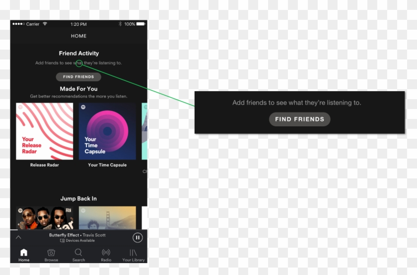 Spotify App And Hasn't Added Any Friends Yet I Emulated - Spotify Empty States Clipart #575007
