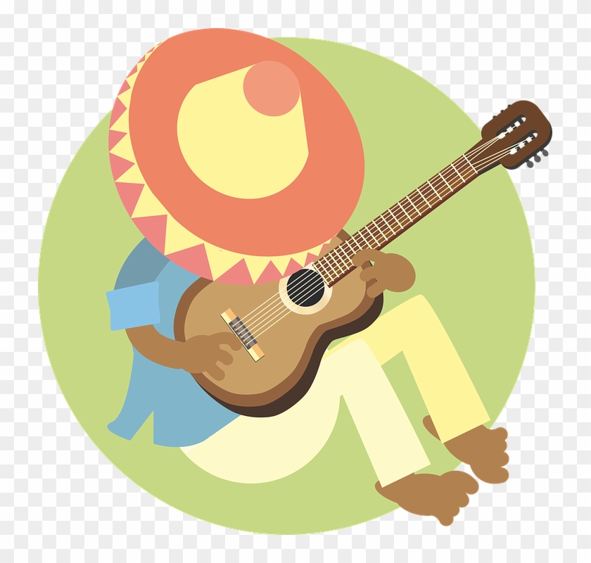 Man, Sleeping, Mexican, Guitar, Music, Sombrero - Mexican Sleeping Png Clipart #575459