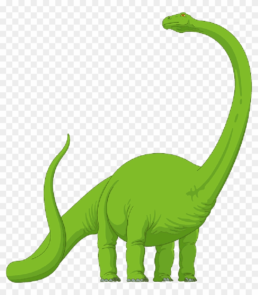 Green Dinosaur With Long Neck Clipart