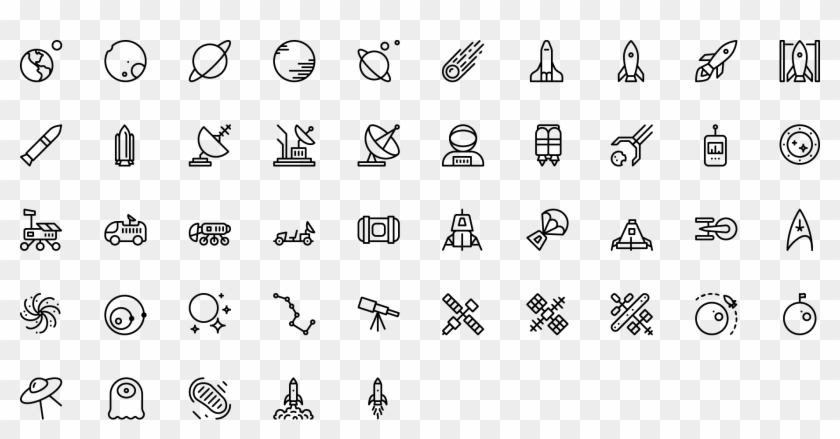 Icon Space - Line Art Clipart #576346