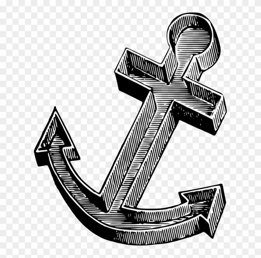 Anchor Drawing Tattoo Art Watercolor Painting - Clip Art - Png Download