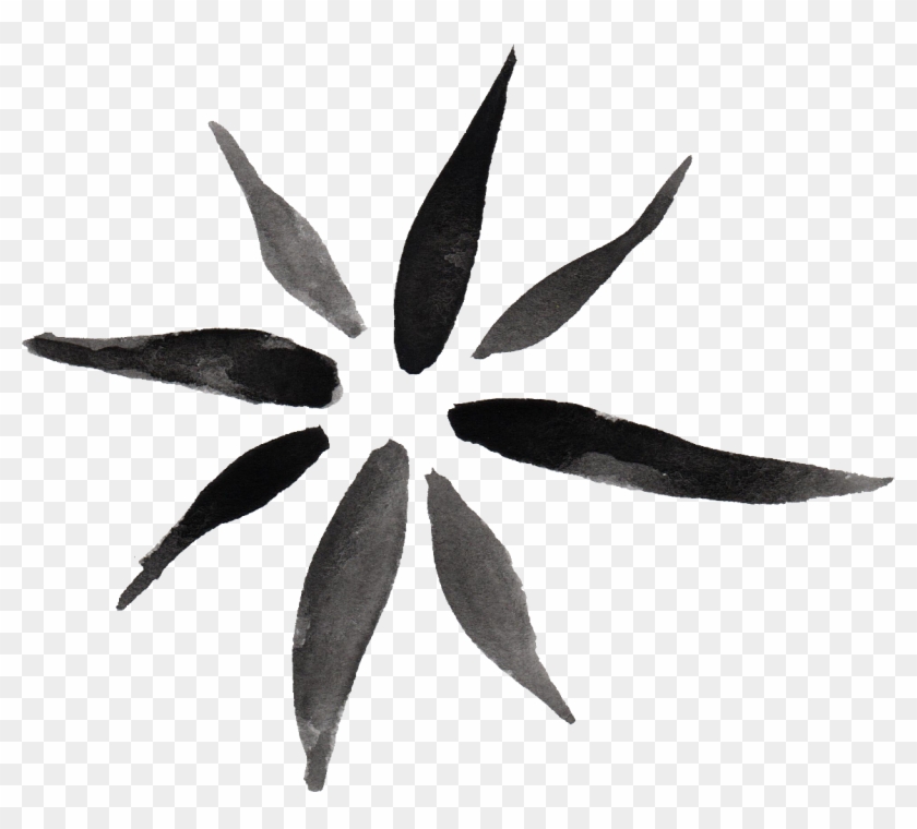 Free Download - Watercolor Flower Black Png Clipart