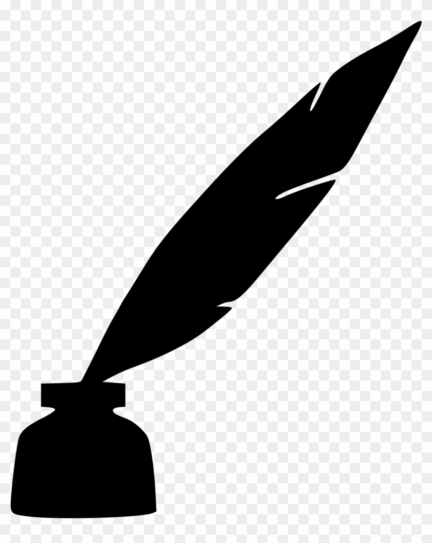 Ink And Feather Png - Quill And Ink Silhouette Clipart