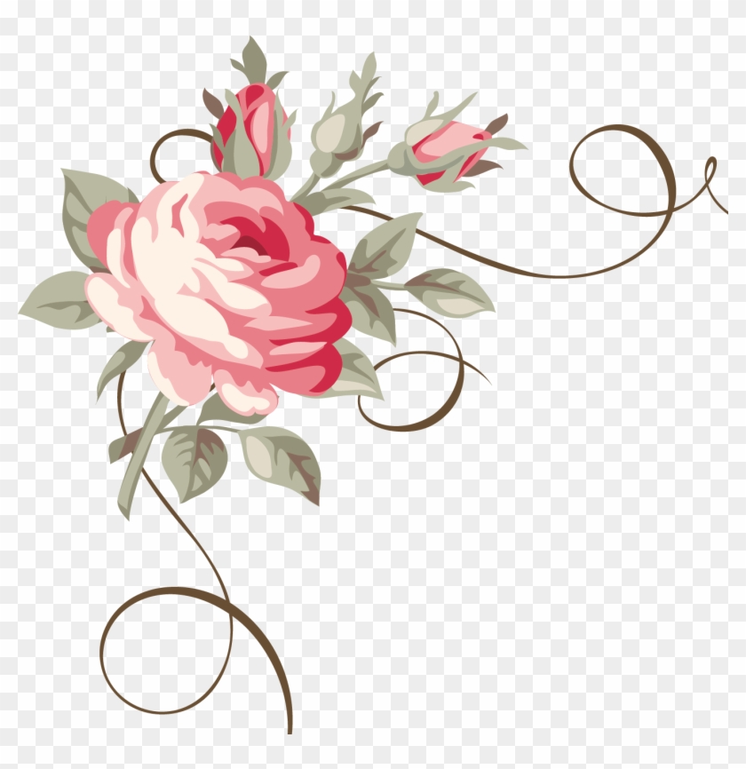 Floral Png - Arabesco Rosa Png Clipart