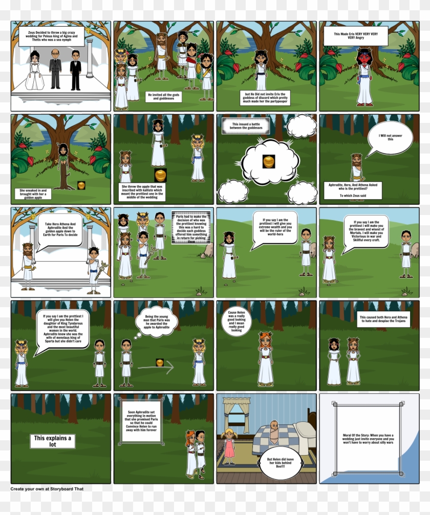 Paris Eris And The Golden Apple Of Discord Clipart