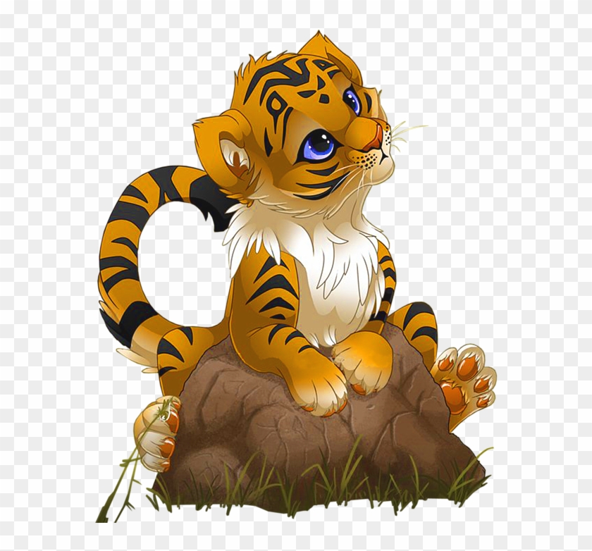 Cute Little Tiger Png Cartoon - Anime Tiger Clipart (#577527) - PikPng