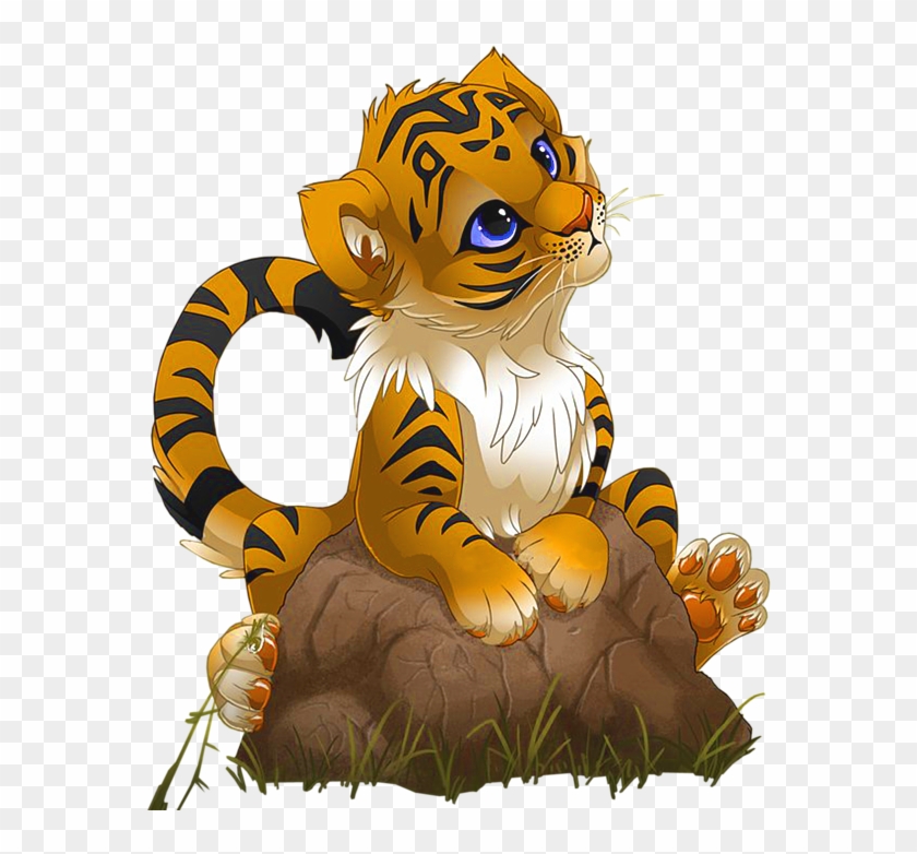 Cute Little Tiger Png Cartoon - Anime Tiger Clipart #577527