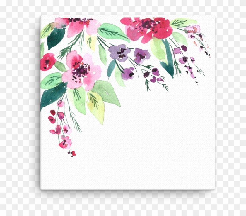 Watercolor Flowers Canvas Print Clipart