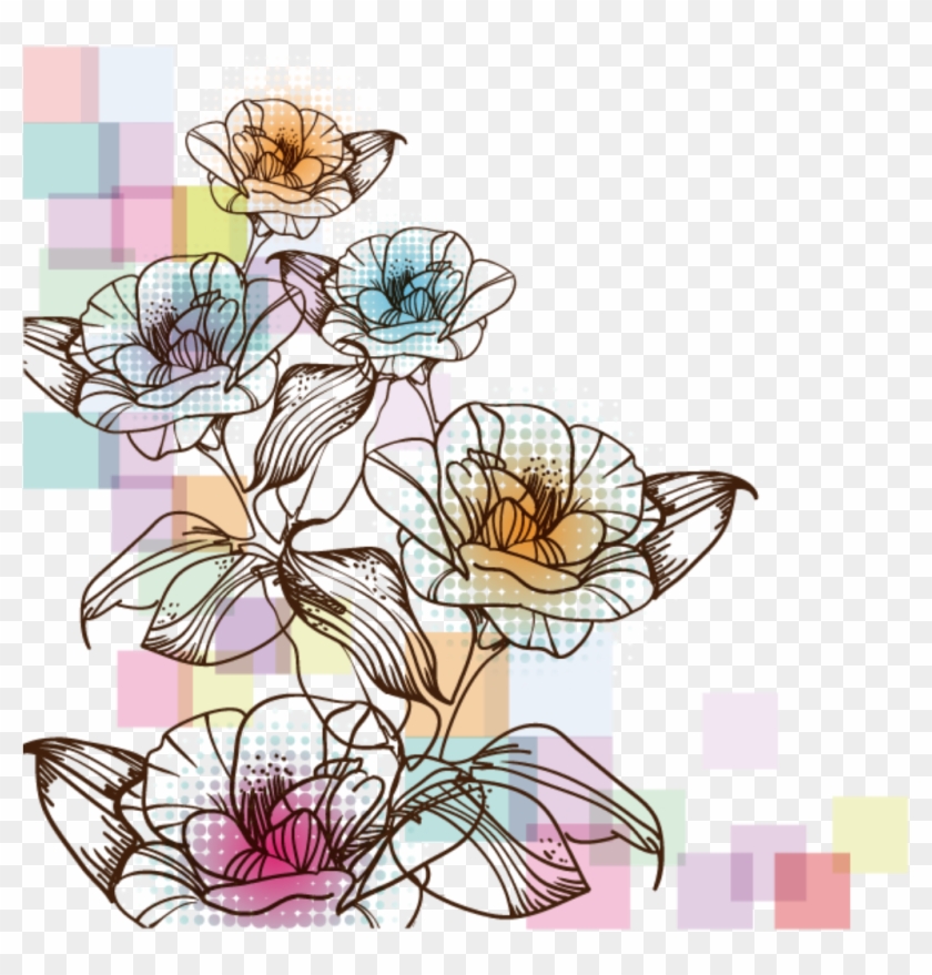 Ftestickers Watercolor Flowers Illustration Abstract Clipart