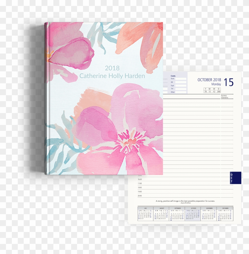 Picture Of Watercolor Flowers Diary Management - Floral Design Clipart