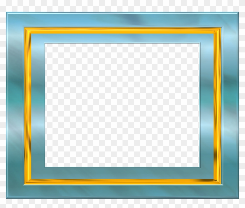 Blue Frame Gold Image - Frame Clipart Gold And Blue - Png Download