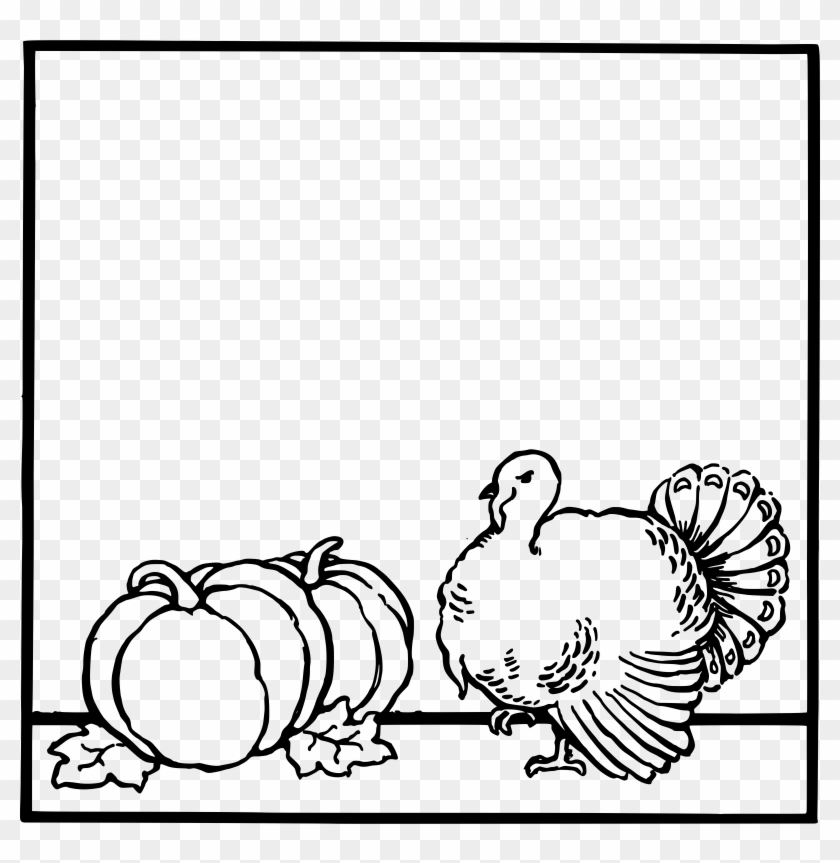 Big Image - Black And White Thanksgiving Frame Clipart #579280