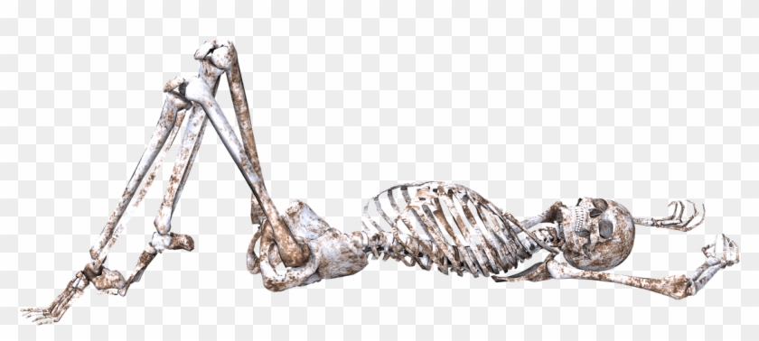 Skeleton, Pose, Skull, Bones, 3d, Lying Down, Png - Lying Skeleton Png Clipart
