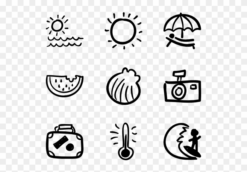 Hand Drawn Beach - Snacks Icon Clipart