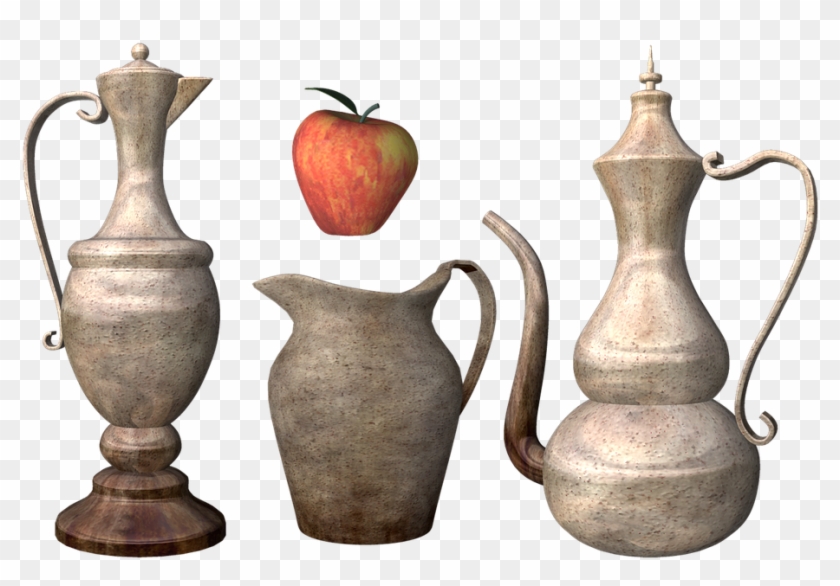 Vase Pitcher Jug Cup Amphora Stoneware Apple - Still Life Photography Clipart #5700008