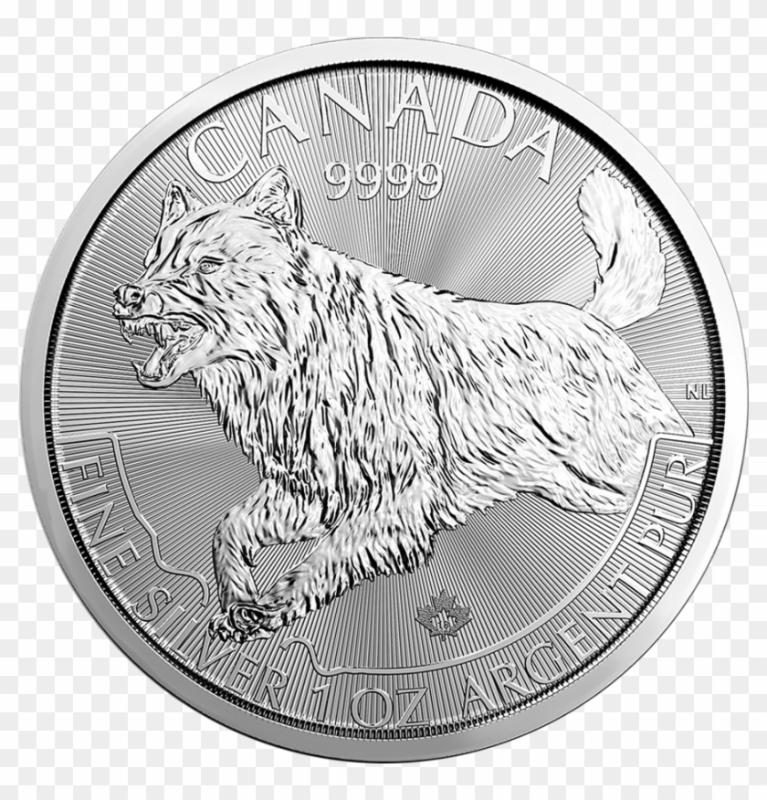 The 2018 Canadian Wolf 1oz Silver Coin Features A Micro-engraved - Canadian Predator Series Silver Coins Clipart #5700146