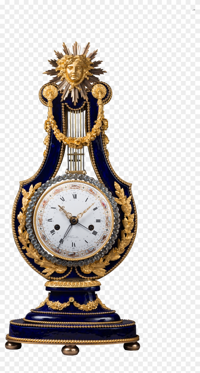 Exceptional Porcelain Lyre Mantel Clock From The Royal - Quartz Clock Clipart